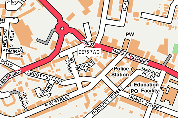 DE75 7WG map - OS OpenMap – Local (Ordnance Survey) DE75 7WG map - OS OpenMap – Local (Ordnance Survey)
