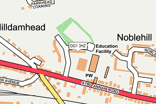 DG1 3HZ map - OS OpenMap – Local (Ordnance Survey)