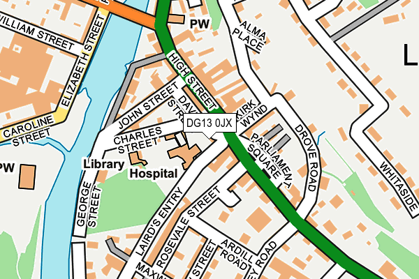 DG13 0JX map - OS OpenMap – Local (Ordnance Survey) DG13 0JX map - OS OpenMap – Local (Ordnance Survey)
