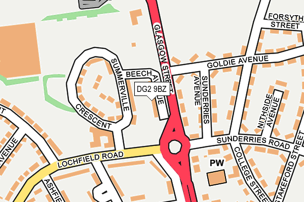 DG2 9BZ map - OS OpenMap – Local (Ordnance Survey) DG2 9BZ map - OS OpenMap – Local (Ordnance Survey)