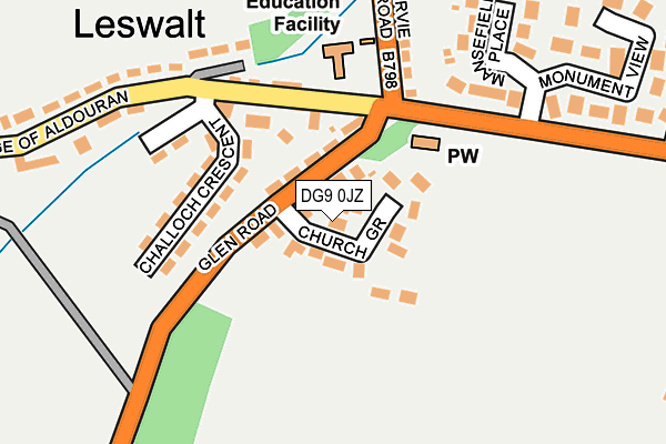 DG9 0JZ map - OS OpenMap – Local (Ordnance Survey)