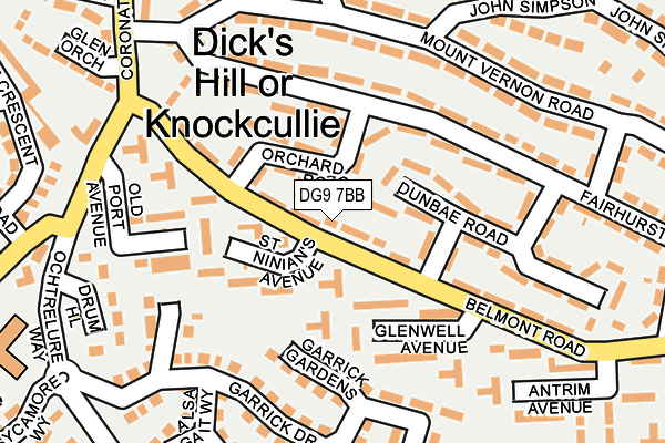 DG9 7BB map - OS OpenMap – Local (Ordnance Survey) DG9 7BB map - OS OpenMap – Local (Ordnance Survey)