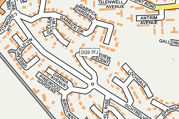 DG9 7FJ map - OS OpenMap – Local (Ordnance Survey) DG9 7FJ map - OS OpenMap – Local (Ordnance Survey)