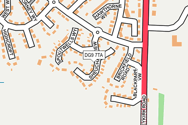 DG9 7TA map - OS OpenMap – Local (Ordnance Survey) DG9 7TA map - OS OpenMap – Local (Ordnance Survey)