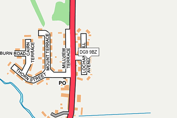 DG9 9BZ map - OS OpenMap – Local (Ordnance Survey) DG9 9BZ map - OS OpenMap – Local (Ordnance Survey)