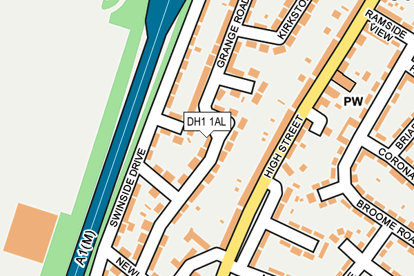 DH1 1AL map - OS OpenMap – Local (Ordnance Survey) DH1 1AL map - OS OpenMap – Local (Ordnance Survey)