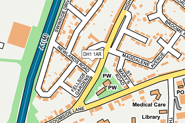 DH1 1AR map - OS OpenMap – Local (Ordnance Survey) DH1 1AR map - OS OpenMap – Local (Ordnance Survey)