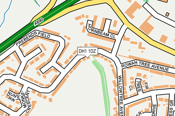 DH1 1DZ map - OS OpenMap – Local (Ordnance Survey) DH1 1DZ map - OS OpenMap – Local (Ordnance Survey)