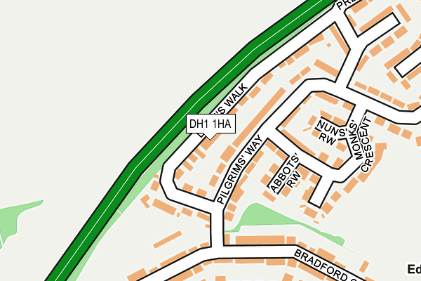 DH1 1HA map - OS OpenMap – Local (Ordnance Survey) DH1 1HA map - OS OpenMap – Local (Ordnance Survey)