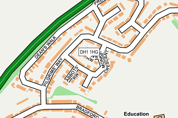 DH1 1HG map - OS OpenMap – Local (Ordnance Survey) DH1 1HG map - OS OpenMap – Local (Ordnance Survey)