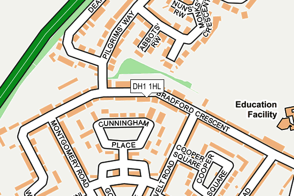 DH1 1HL map - OS OpenMap – Local (Ordnance Survey) DH1 1HL map - OS OpenMap – Local (Ordnance Survey)