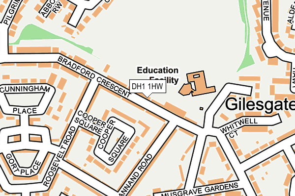 DH1 1HW map - OS OpenMap – Local (Ordnance Survey) DH1 1HW map - OS OpenMap – Local (Ordnance Survey)