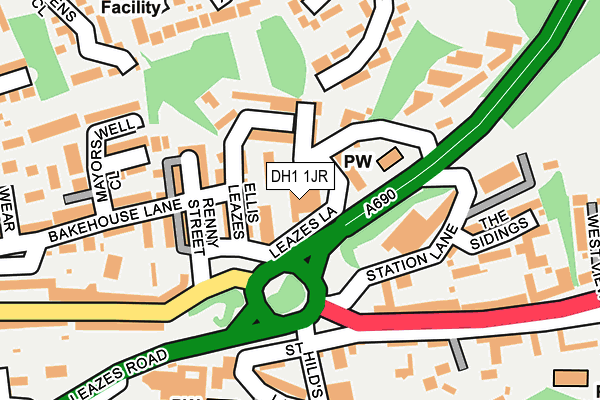 DH1 1JR map - OS OpenMap – Local (Ordnance Survey) DH1 1JR map - OS OpenMap – Local (Ordnance Survey)