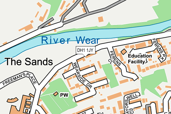 DH1 1JY map - OS OpenMap – Local (Ordnance Survey)