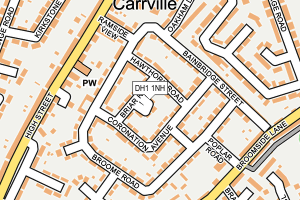DH1 1NH map - OS OpenMap – Local (Ordnance Survey) DH1 1NH map - OS OpenMap – Local (Ordnance Survey)