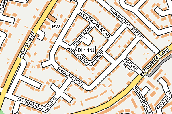 DH1 1NJ map - OS OpenMap – Local (Ordnance Survey) DH1 1NJ map - OS OpenMap – Local (Ordnance Survey)