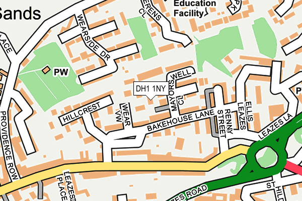 DH1 1NY map - OS OpenMap – Local (Ordnance Survey) DH1 1NY map - OS OpenMap – Local (Ordnance Survey)