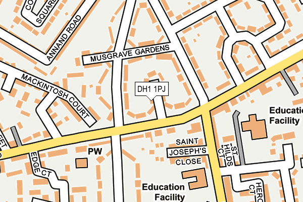 DH1 1PJ map - OS OpenMap – Local (Ordnance Survey) DH1 1PJ map - OS OpenMap – Local (Ordnance Survey)