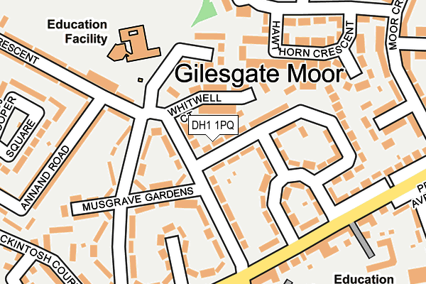 DH1 1PQ map - OS OpenMap – Local (Ordnance Survey) DH1 1PQ map - OS OpenMap – Local (Ordnance Survey)