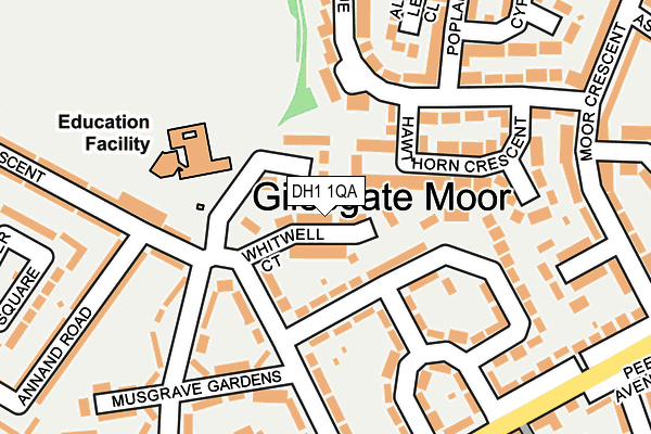 DH1 1QA map - OS OpenMap – Local (Ordnance Survey) DH1 1QA map - OS OpenMap – Local (Ordnance Survey)