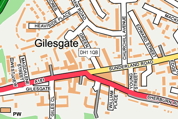 DH1 1QB map - OS OpenMap – Local (Ordnance Survey) DH1 1QB map - OS OpenMap – Local (Ordnance Survey)