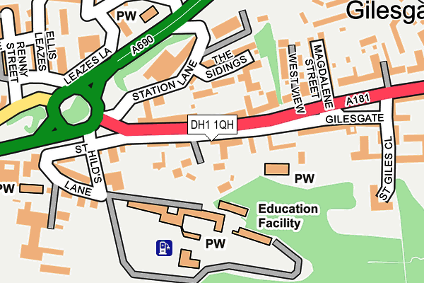 DH1 1QH map - OS OpenMap – Local (Ordnance Survey) DH1 1QH map - OS OpenMap – Local (Ordnance Survey)