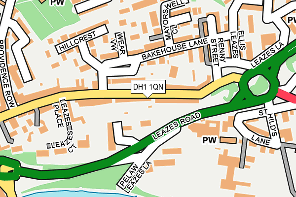 DH1 1QN map - OS OpenMap – Local (Ordnance Survey) DH1 1QN map - OS OpenMap – Local (Ordnance Survey)