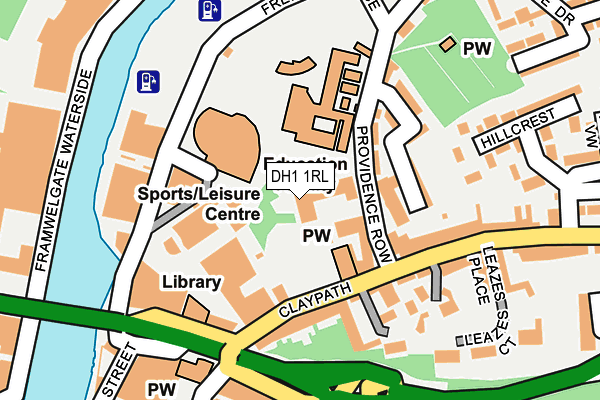 DH1 1RL map - OS OpenMap – Local (Ordnance Survey)