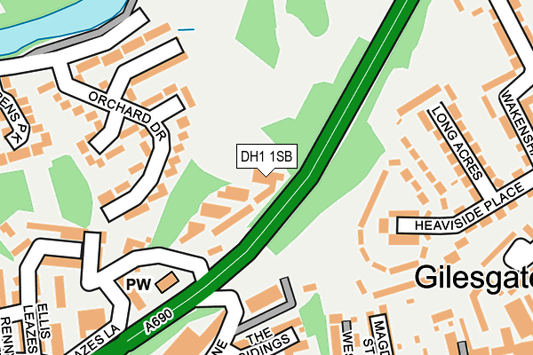 DH1 1SB map - OS OpenMap – Local (Ordnance Survey) DH1 1SB map - OS OpenMap – Local (Ordnance Survey)