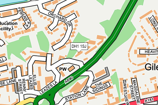 DH1 1SJ map - OS OpenMap – Local (Ordnance Survey) DH1 1SJ map - OS OpenMap – Local (Ordnance Survey)