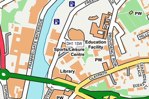 DH1 1SW map - OS OpenMap – Local (Ordnance Survey) DH1 1SW map - OS OpenMap – Local (Ordnance Survey)