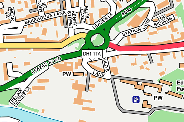 DH1 1TA map - OS OpenMap – Local (Ordnance Survey) DH1 1TA map - OS OpenMap – Local (Ordnance Survey)