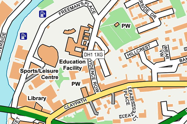 DH1 1XG map - OS OpenMap – Local (Ordnance Survey) DH1 1XG map - OS OpenMap – Local (Ordnance Survey)