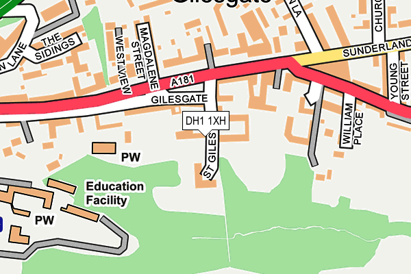 DH1 1XH map - OS OpenMap – Local (Ordnance Survey) DH1 1XH map - OS OpenMap – Local (Ordnance Survey)