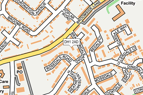 DH1 2AD map - OS OpenMap – Local (Ordnance Survey) DH1 2AD map - OS OpenMap – Local (Ordnance Survey)