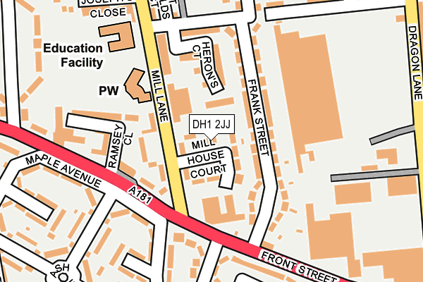 DH1 2JJ map - OS OpenMap – Local (Ordnance Survey) DH1 2JJ map - OS OpenMap – Local (Ordnance Survey)