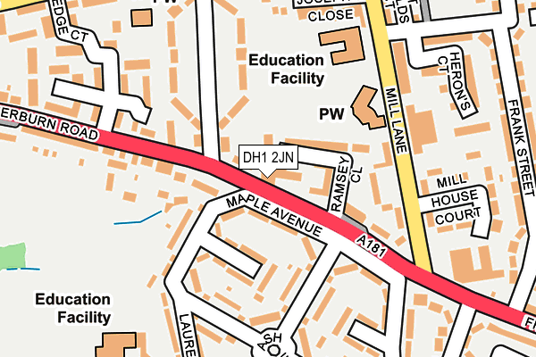 DH1 2JN map - OS OpenMap – Local (Ordnance Survey) DH1 2JN map - OS OpenMap – Local (Ordnance Survey)