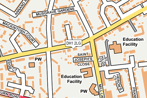 DH1 2LG map - OS OpenMap – Local (Ordnance Survey) DH1 2LG map - OS OpenMap – Local (Ordnance Survey)
