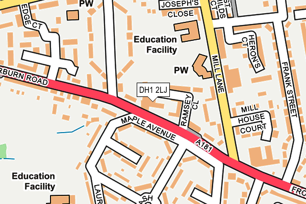 DH1 2LJ map - OS OpenMap – Local (Ordnance Survey) DH1 2LJ map - OS OpenMap – Local (Ordnance Survey)