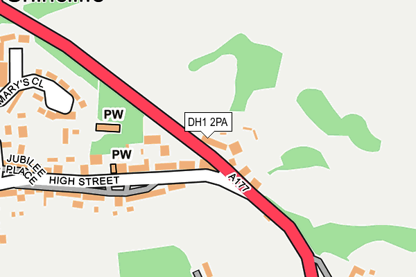 DH1 2PA map - OS OpenMap – Local (Ordnance Survey) DH1 2PA map - OS OpenMap – Local (Ordnance Survey)