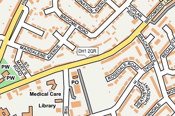 DH1 2QR map - OS OpenMap – Local (Ordnance Survey) DH1 2QR map - OS OpenMap – Local (Ordnance Survey)