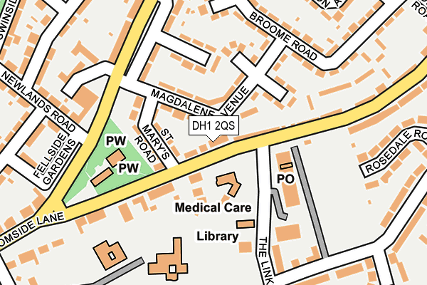 DH1 2QS map - OS OpenMap – Local (Ordnance Survey) DH1 2QS map - OS OpenMap – Local (Ordnance Survey)