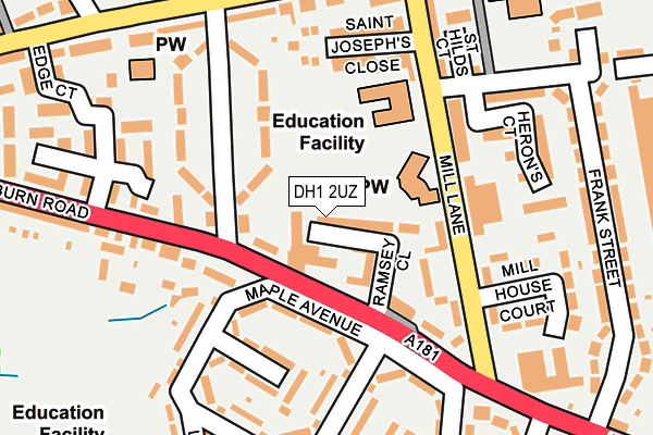 DH1 2UZ map - OS OpenMap – Local (Ordnance Survey) DH1 2UZ map - OS OpenMap – Local (Ordnance Survey)