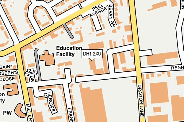 DH1 2XU map - OS OpenMap – Local (Ordnance Survey) DH1 2XU map - OS OpenMap – Local (Ordnance Survey)