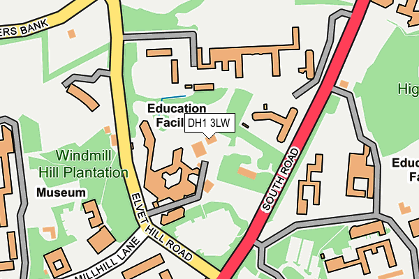 DH1 3LW map - OS OpenMap – Local (Ordnance Survey) DH1 3LW map - OS OpenMap – Local (Ordnance Survey)