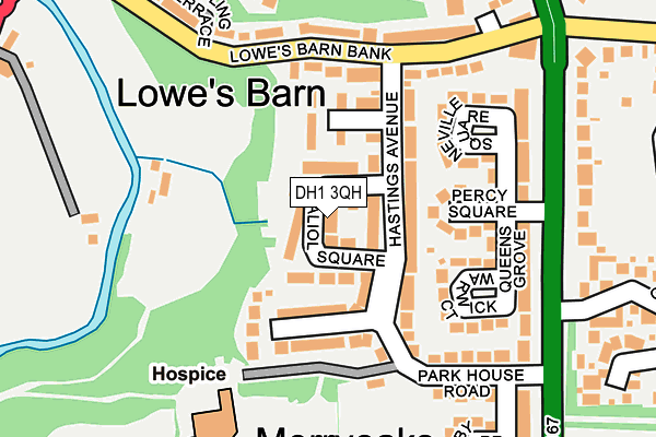 DH1 3QH map - OS OpenMap – Local (Ordnance Survey) DH1 3QH map - OS OpenMap – Local (Ordnance Survey)