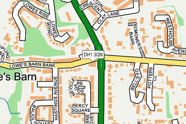 DH1 3QN map - OS OpenMap – Local (Ordnance Survey) DH1 3QN map - OS OpenMap – Local (Ordnance Survey)