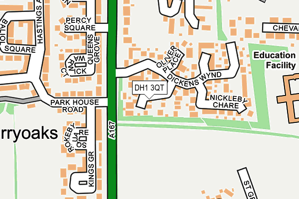 DH1 3QT map - OS OpenMap – Local (Ordnance Survey) DH1 3QT map - OS OpenMap – Local (Ordnance Survey)