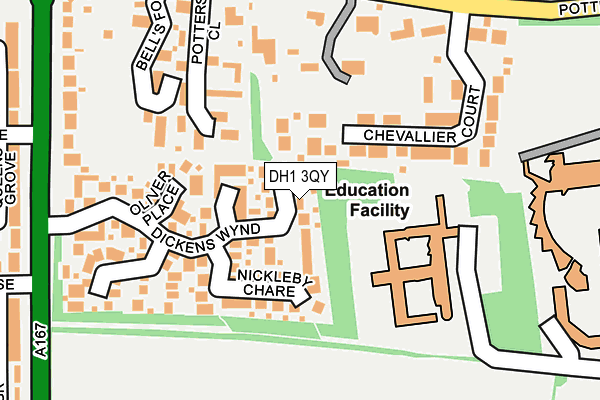 DH1 3QY map - OS OpenMap – Local (Ordnance Survey) DH1 3QY map - OS OpenMap – Local (Ordnance Survey)