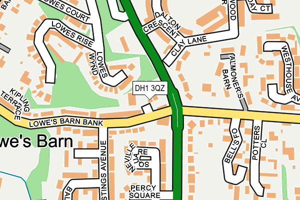 DH1 3QZ map - OS OpenMap – Local (Ordnance Survey) DH1 3QZ map - OS OpenMap – Local (Ordnance Survey)